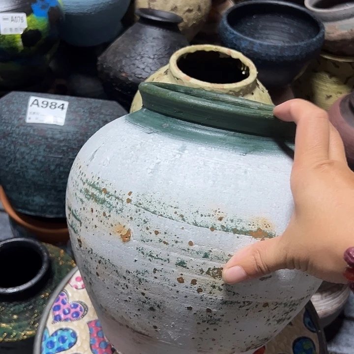 粗陶盆默认打孔高23口14