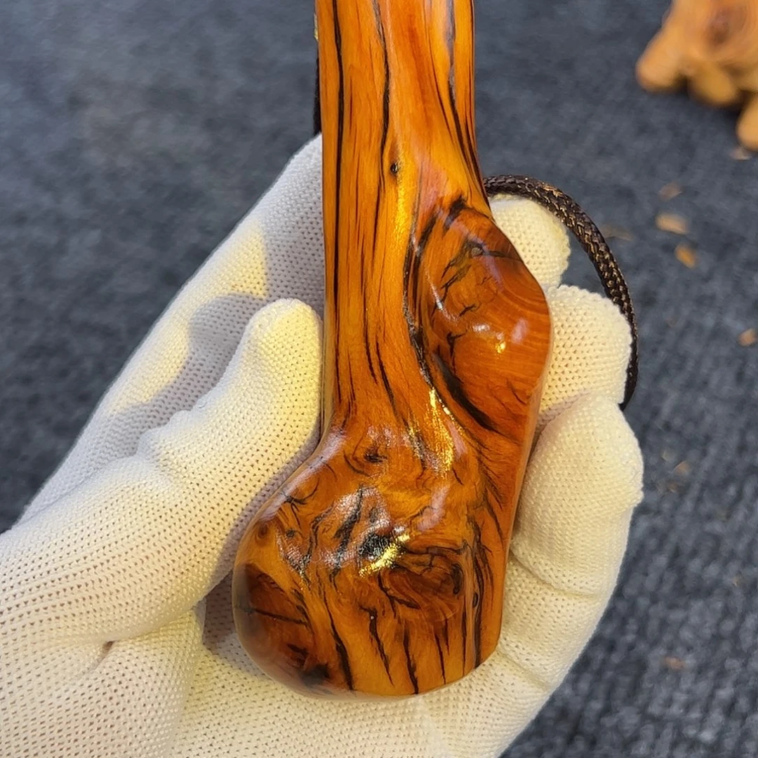 恆***子崖柏太行崖柏精品虎皮纹手把件