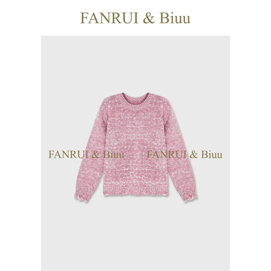 FANRUI/泛芮「暖愈绒」羊毛颗粒混纱洋气百搭高级感针织毛衣B19529