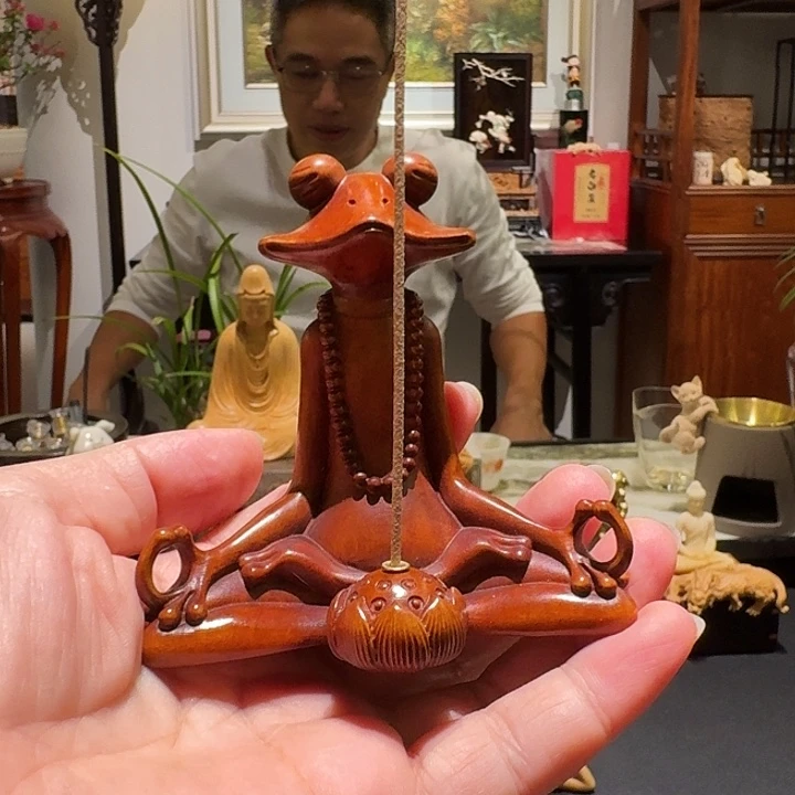 黄杨木禅蛙香插111111