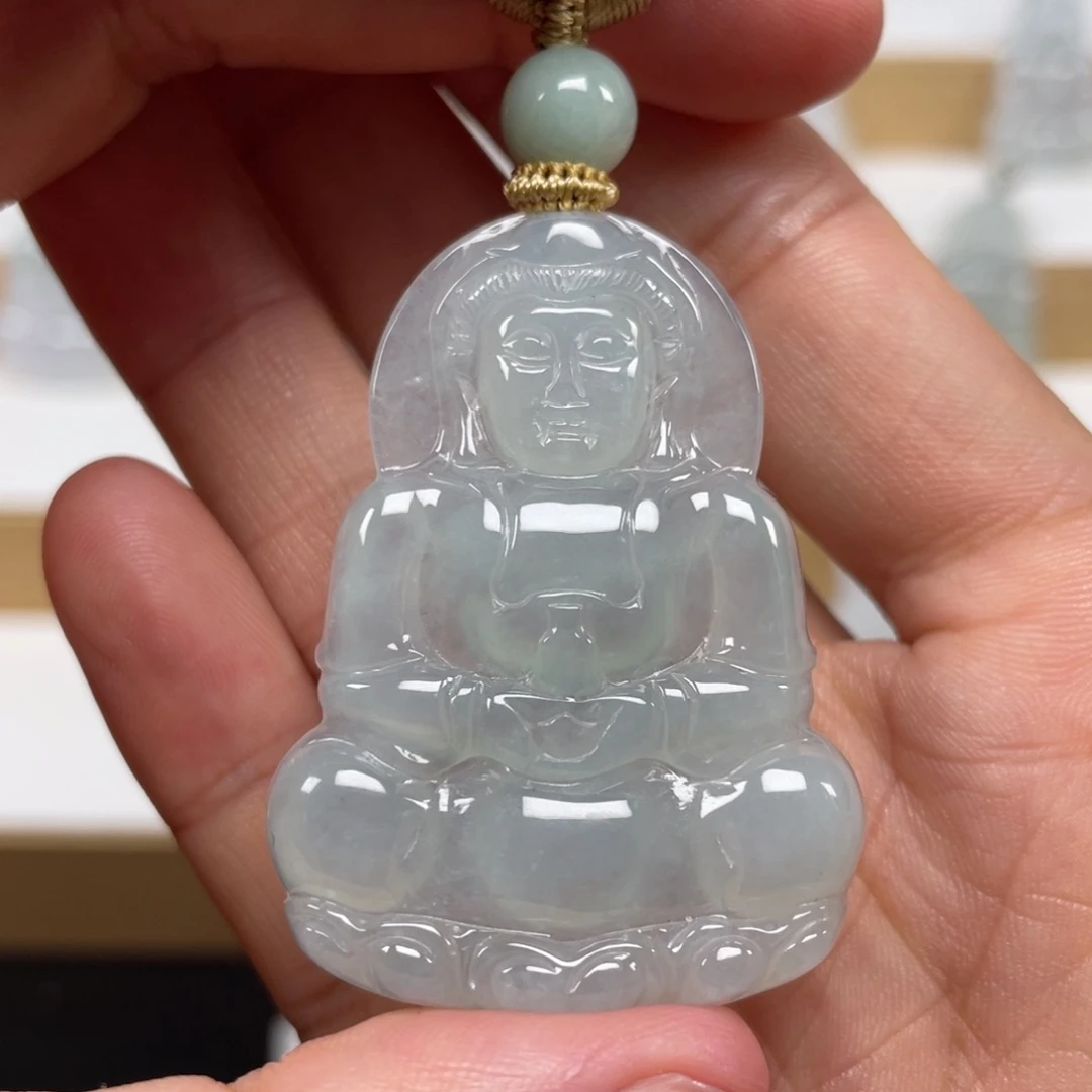 翡翠未镶嵌颈饰天然翡翠A货观音53号