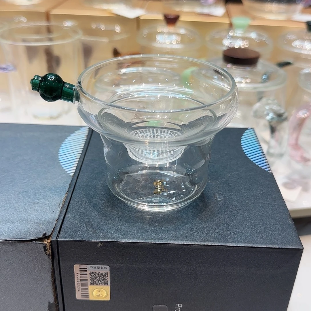 禾器奉珠激光茶漏墨绿色