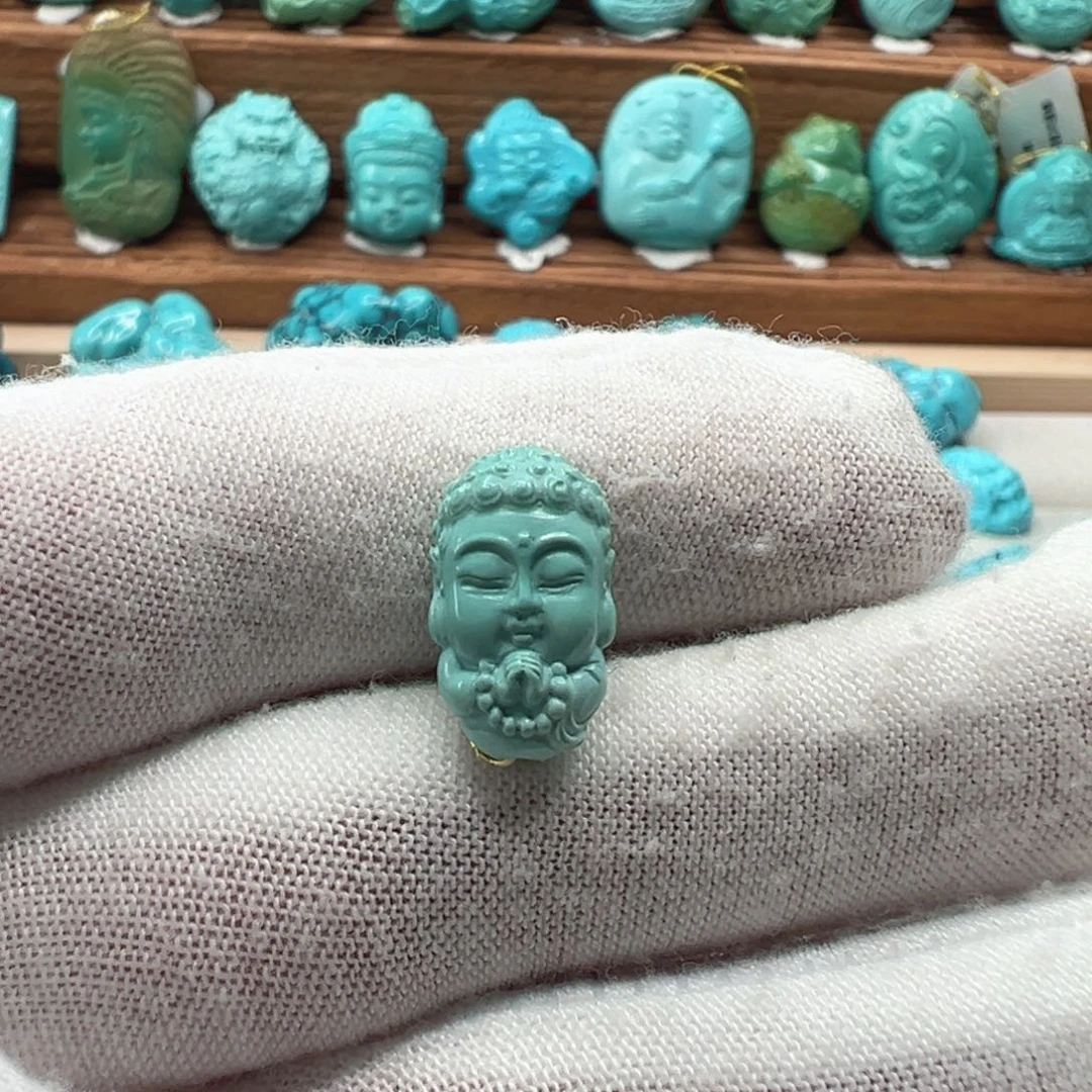 绿松石未镶嵌宝宝佛8.9mm