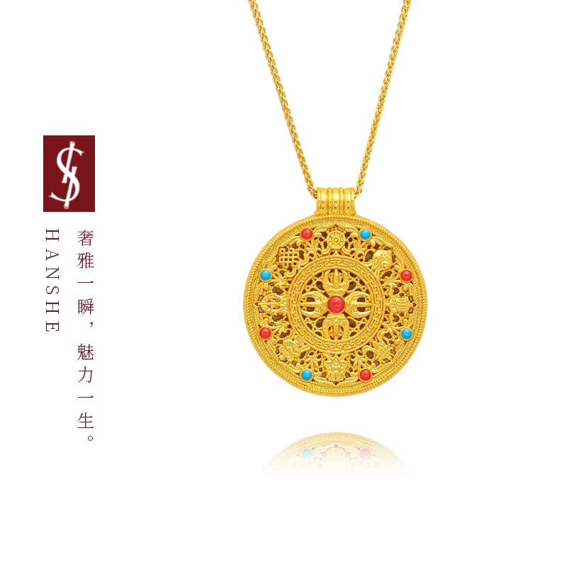 HANSHE/韩奢 新中式如意八宝圆盘项链
