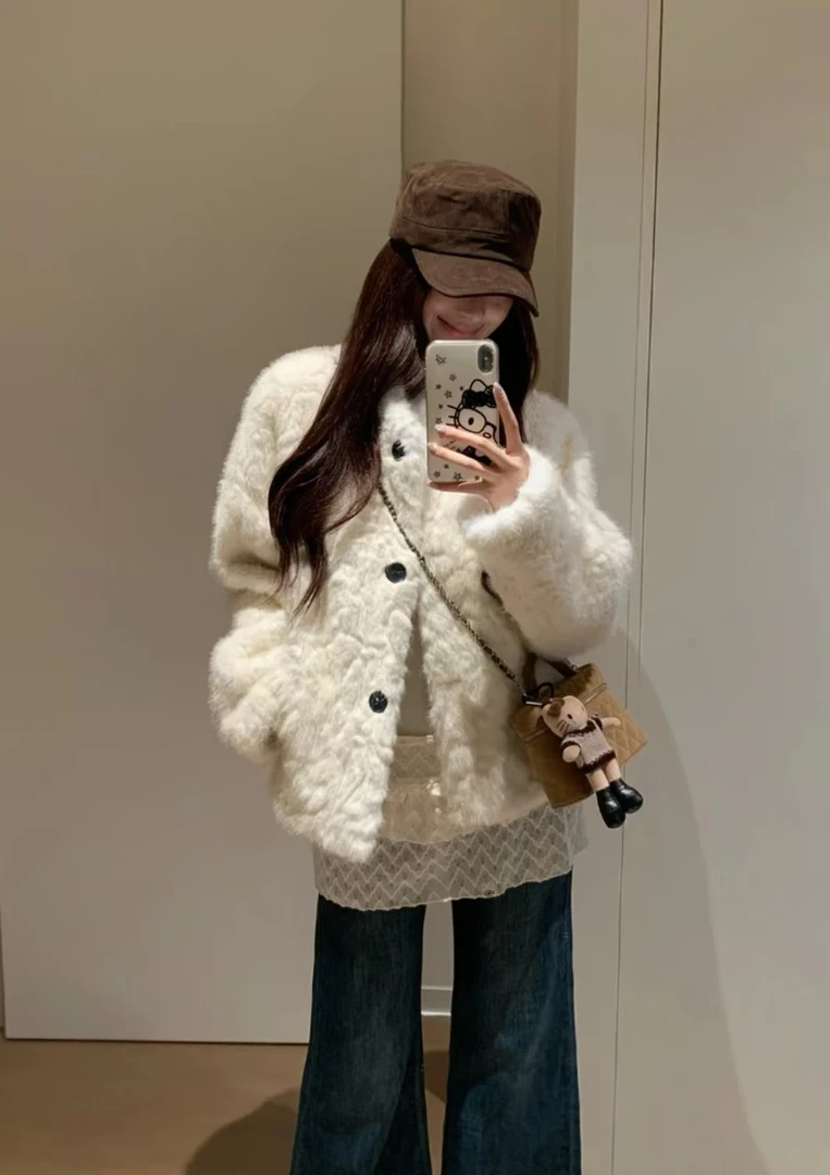 （非链接图）101-110宽松型加绒INS风女立领加厚短外套