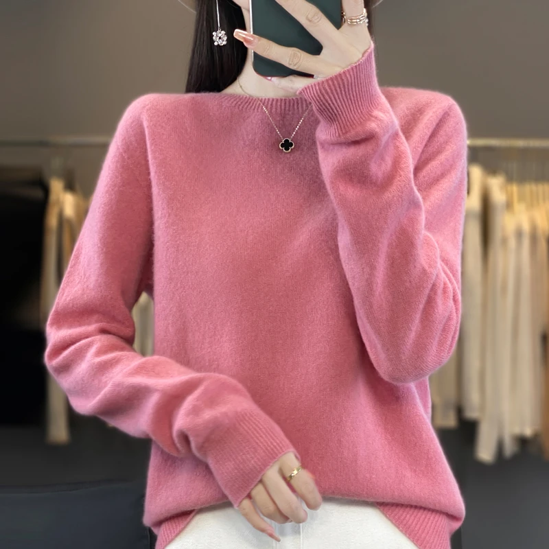 【03】MDS100%羊毛衫圆领加厚宽松百搭纯色长袖针织衫-806