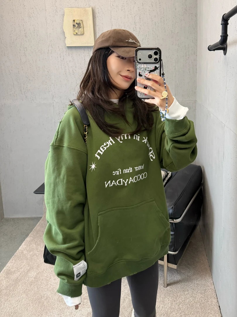 CocoAydan秋冬新品字母LOGO套头连帽卫衣