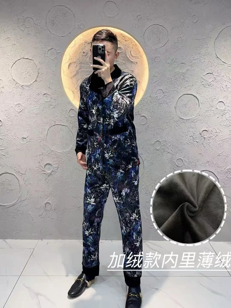 【1936】可外穿家居服睡衣套装男士丝绒轻奢休闲舒适