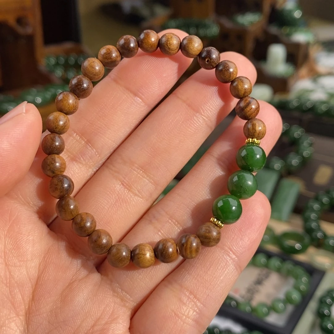 和田玉（碧玉）手链未镶嵌