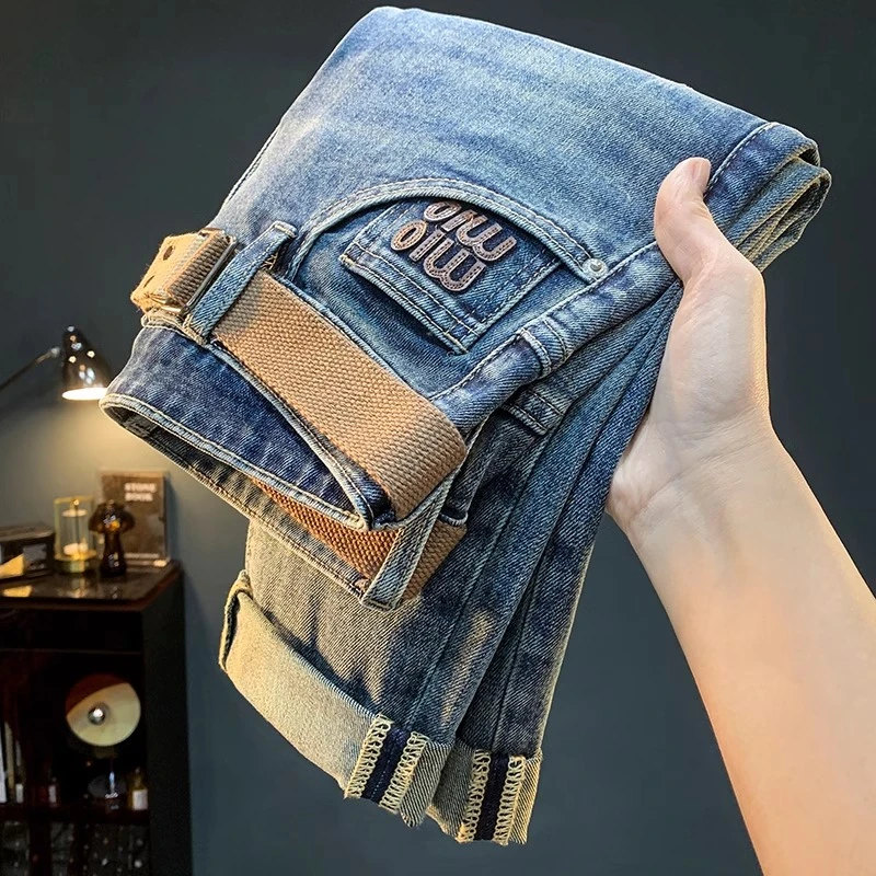 臣吾高端水洗男士牛仔裤潮流春季新款棉弹力小脚裤合体修身中腰男