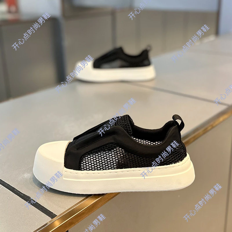 2025秋季新款时尚百搭舒适透气板鞋厚底增高潮流一脚蹬运动休闲鞋