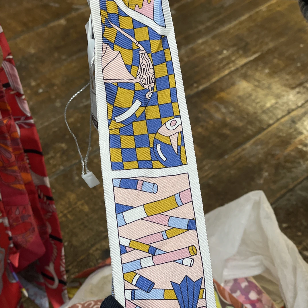 95新 Hermes/爱马仕 夏七中古/爱马仕丝巾twilly