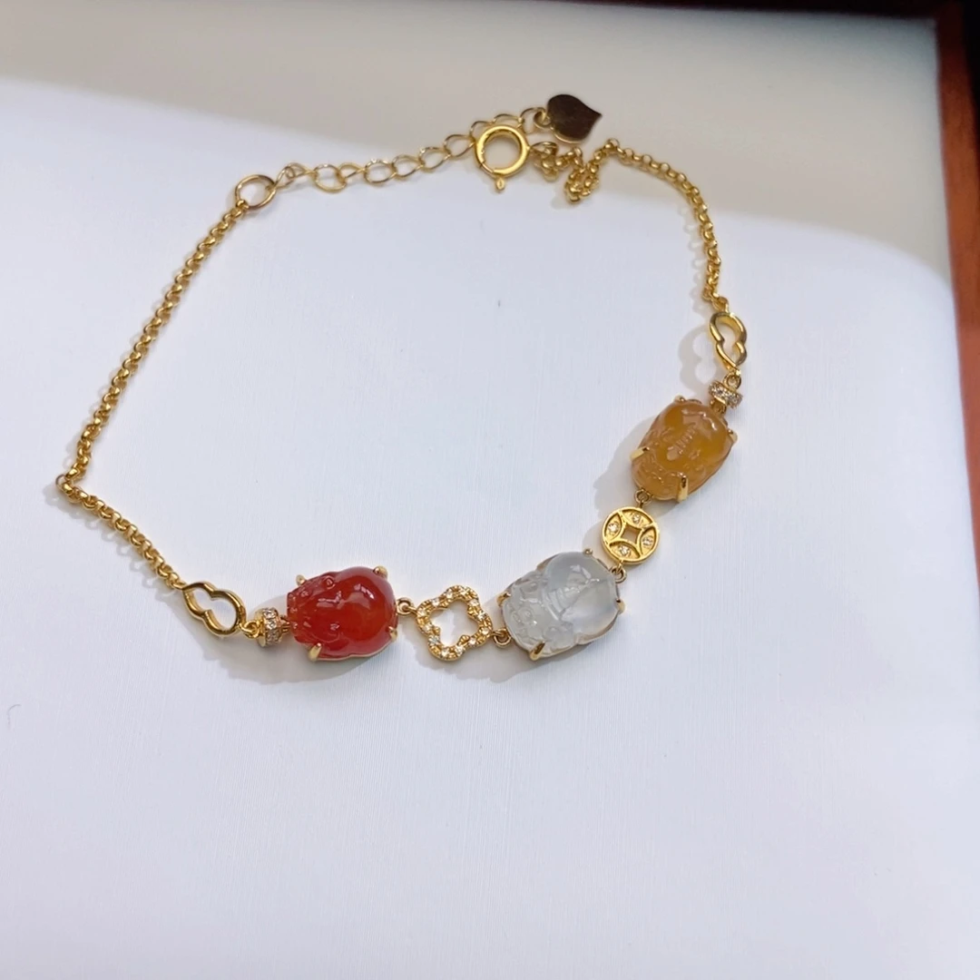 寻***辰翡翠18K金镶嵌颈饰翡翠