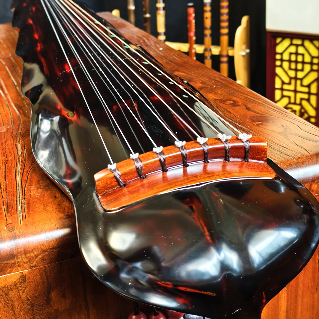 古琴-无想琴社精选-蕉叶式-红黑