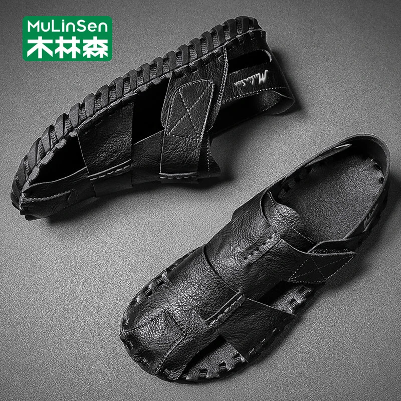 木林森男士沙滩鞋2025新款夏季透气镂空外穿防滑耐磨涉水凉鞋男款