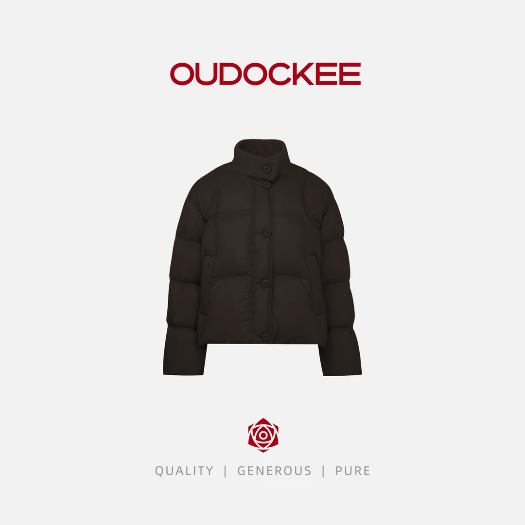 OUDOCKEE 鸥鸥【三明治】韩系针织领口短款百搭羽绒服 50202