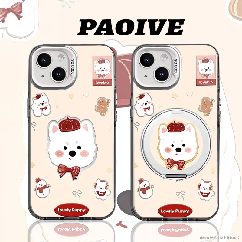 适用苹果华为vivo一加iPhone14小米三星红帽西高地防摔彩银手机壳