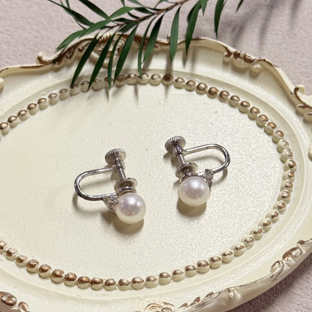 【六六中古】孤品优雅海水珍珠耳夹ap8320珠子卡6.8