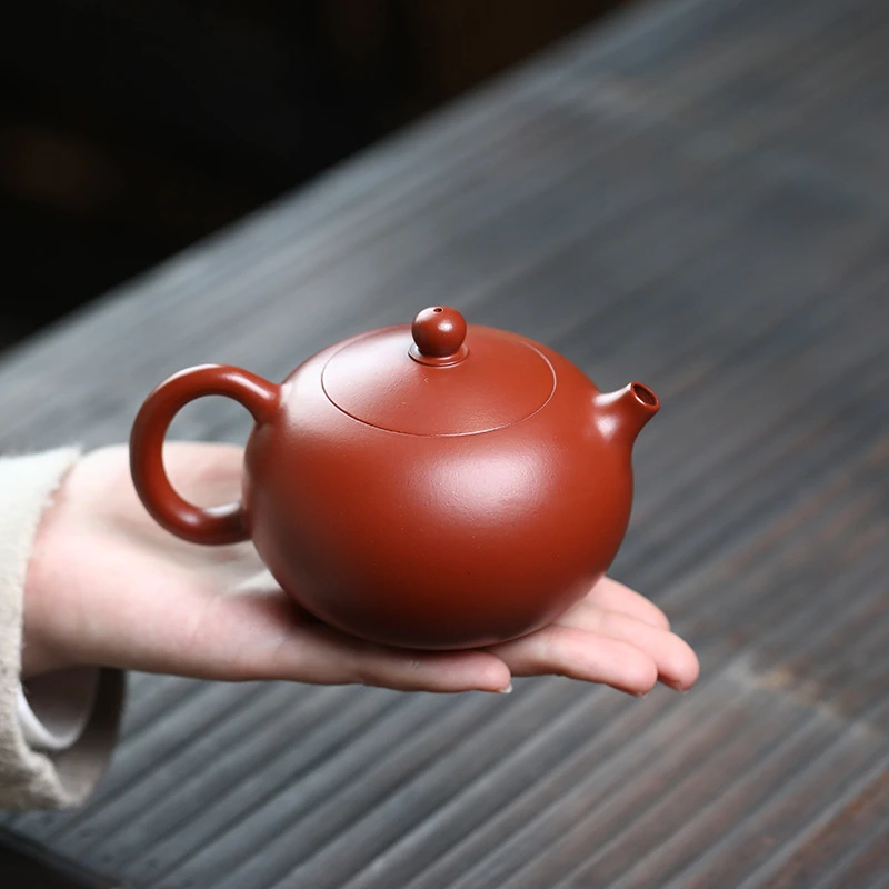 宜兴手工紫砂壶 茶具礼品壶刻字 原矿紫砂朱泥西施壶220ml