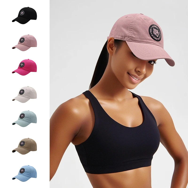 运动休闲棒球帽软顶弯帽檐鸭舌帽女士精梳棉纯色四季加宽围显脸小