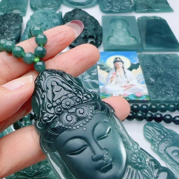 翡翠未镶嵌颈饰多样性发货天然A货翡翠