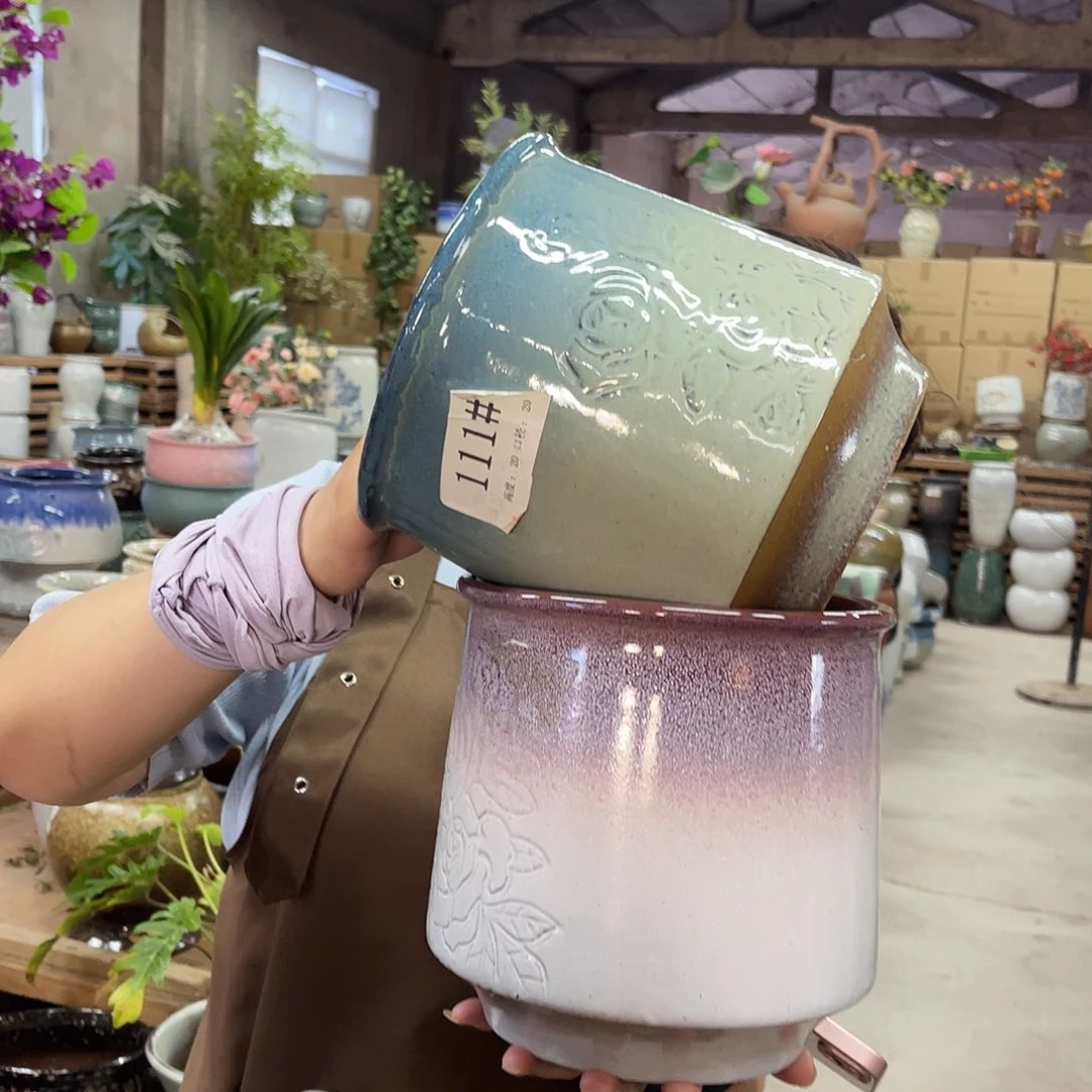 紫砂花盆高度21口径20厘米