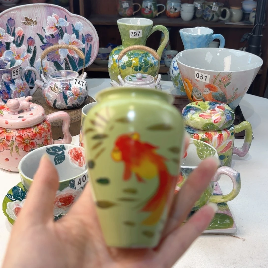 景德镇手绘高温釉下彩陶瓷茶具