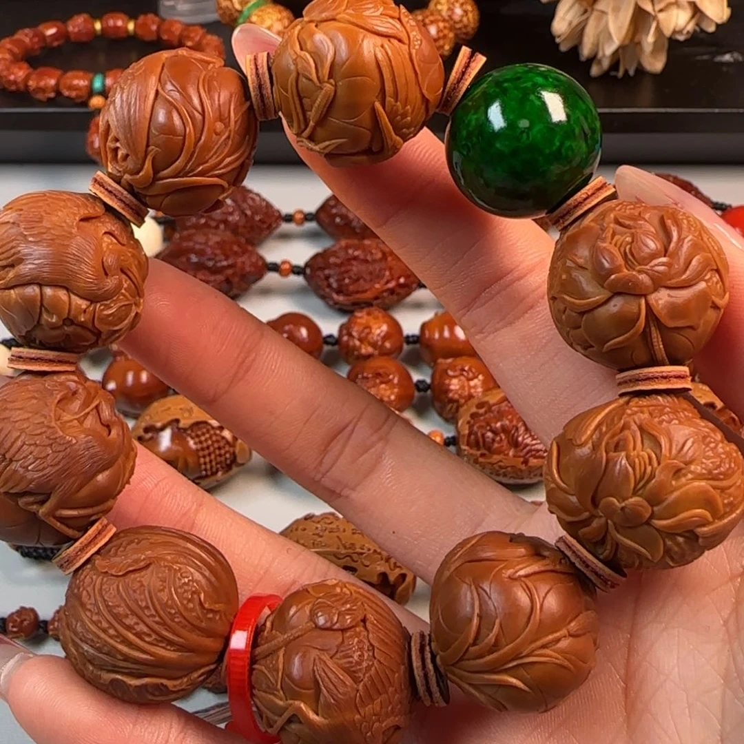 橄榄核手串/手链尺寸2.2油核八鹭来財手串