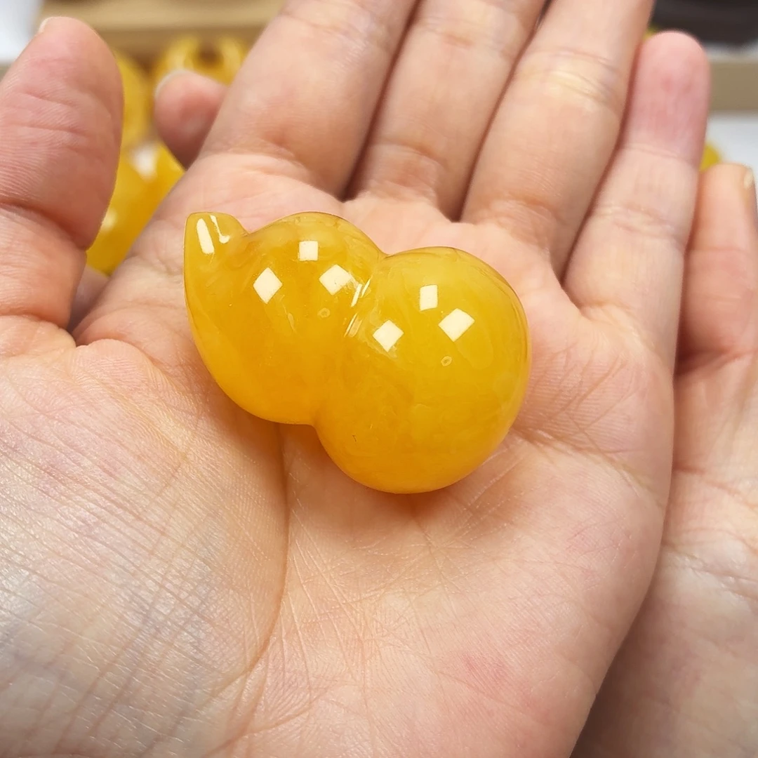 蜜蜡未镶嵌颈饰焦皮浓蜡妖花葫芦