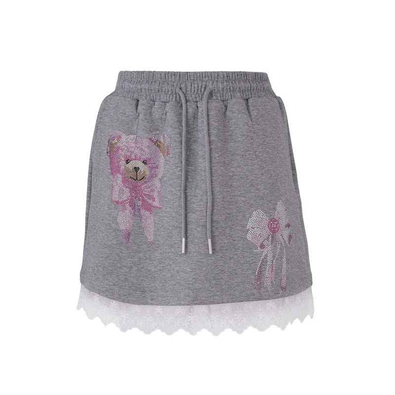 TCH私服新款烫钻工艺休闲时尚百搭半裙T75A22E5018