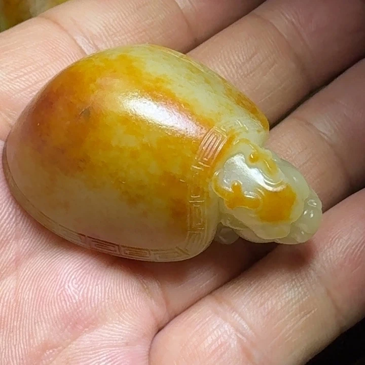$***飞和田玉18K金镶嵌吊坠(不含链)