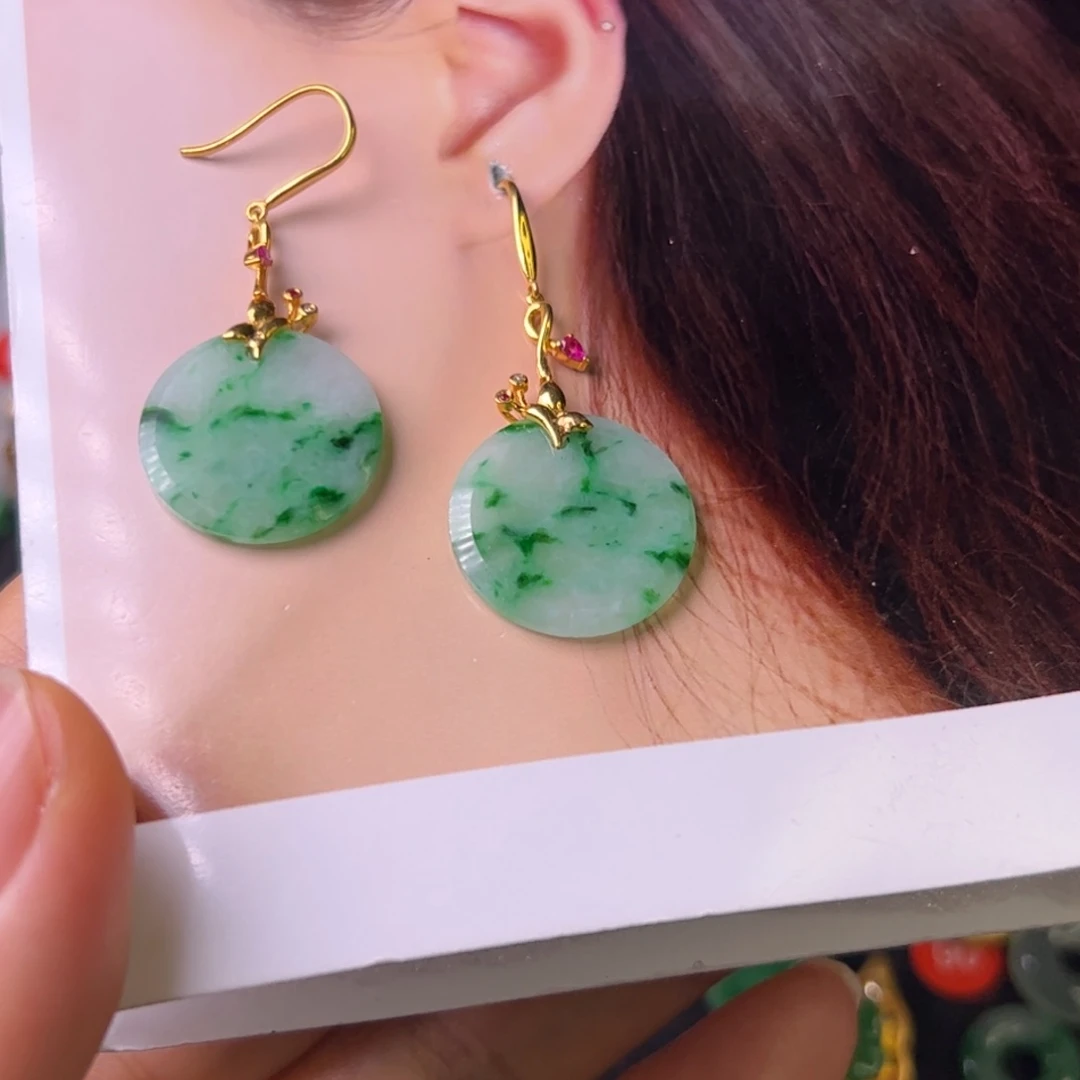 翡翠耳饰18K金镶嵌昭*耳坠