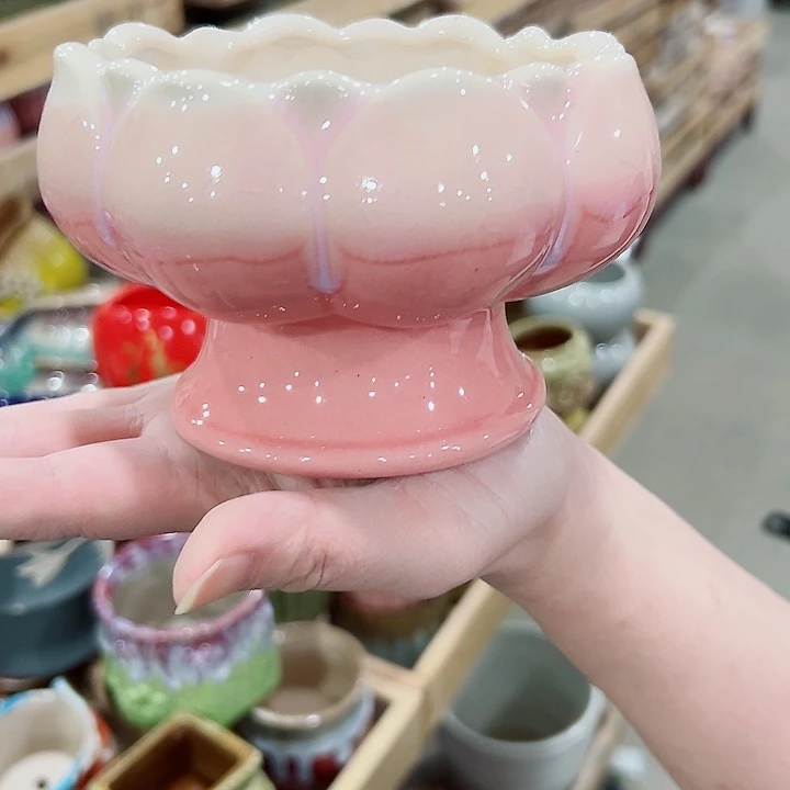 有孔.凑满10元发货多肉陶瓷花盆！