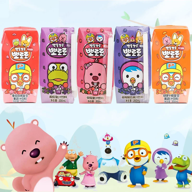 啵乐乐loopy果汁饮料啵啵乐乳酸菌饮料草莓葡萄蓝莓200ml*12瓶