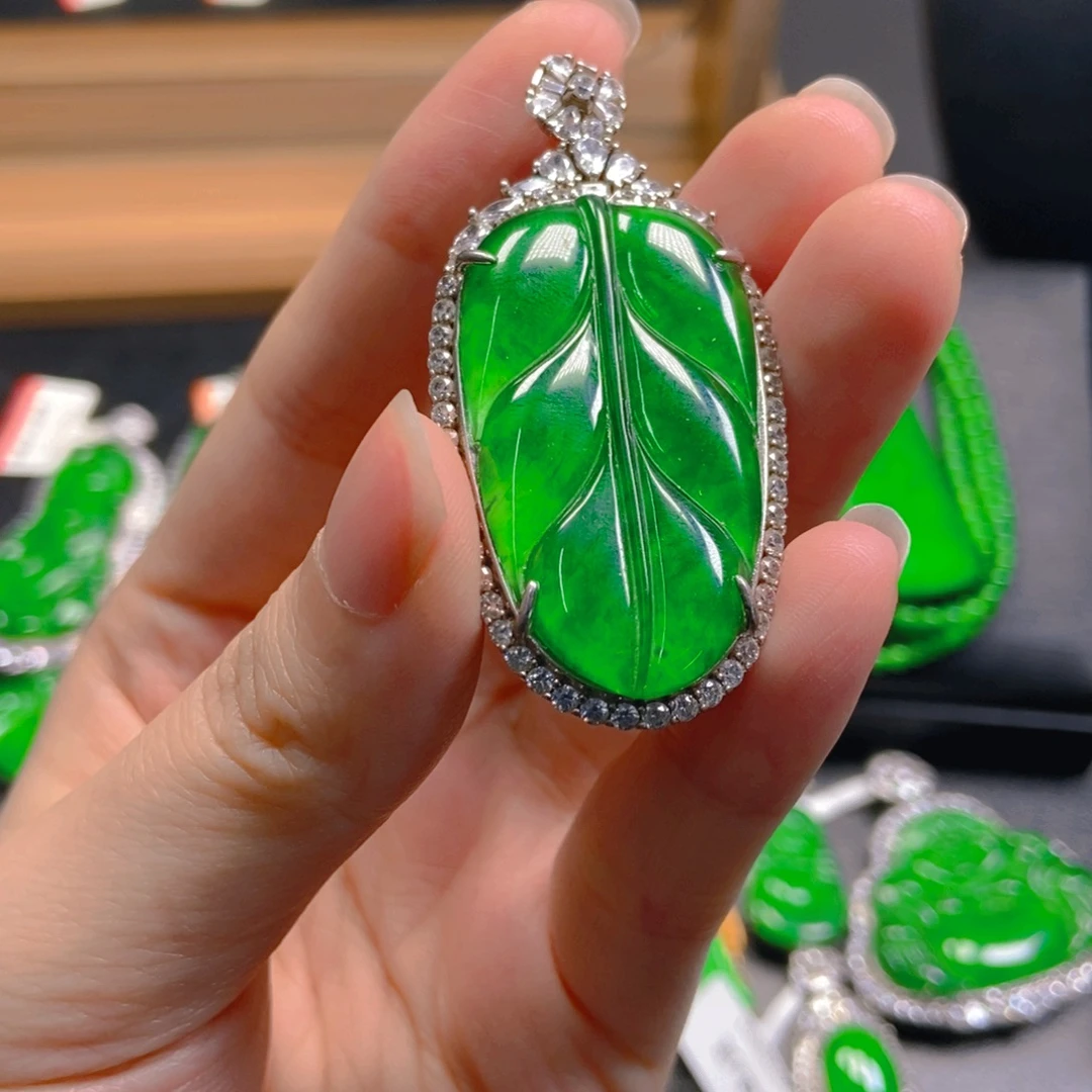 翡翠银S925镶嵌吊坠(不含链)