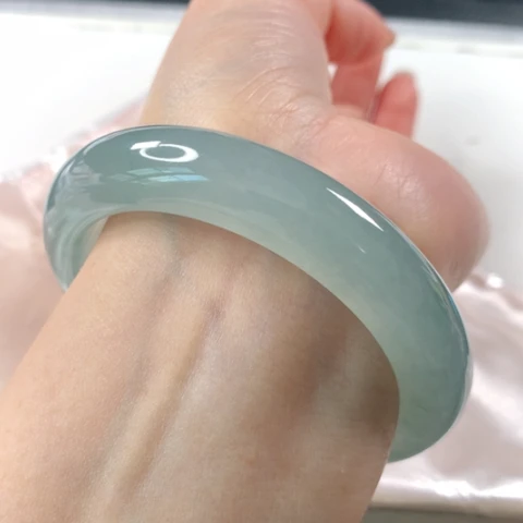 未镶嵌手镯翡翠 正圈265冰蓝冰透⭐⭐⭐⭐⭐强烈推荐