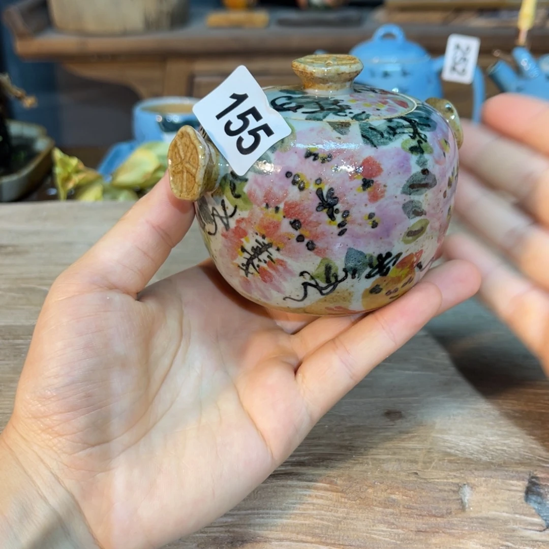 壶素浅陶瓷手工手绘