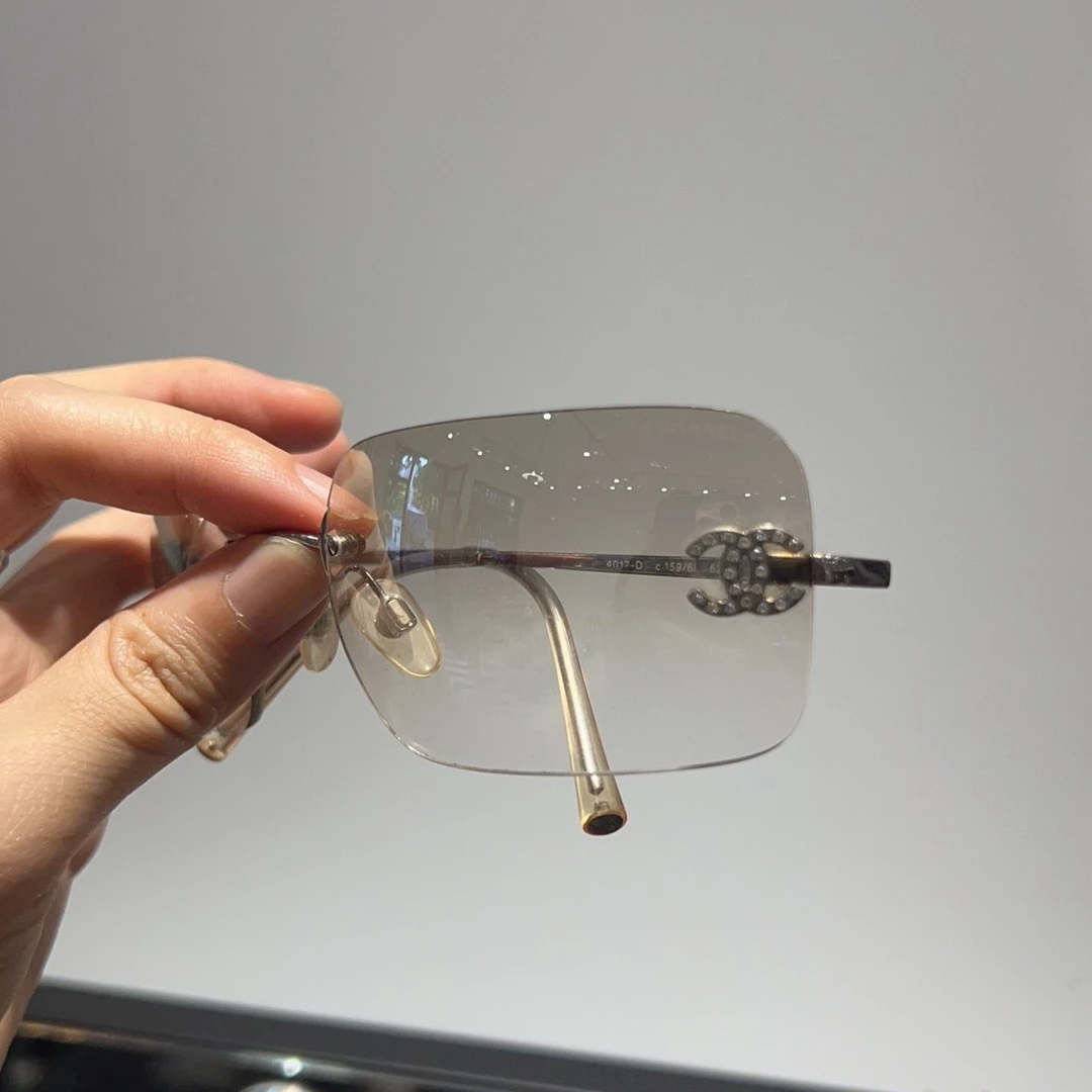 95新 Chanel/香奈儿 香奈儿镶钻双C眼镜