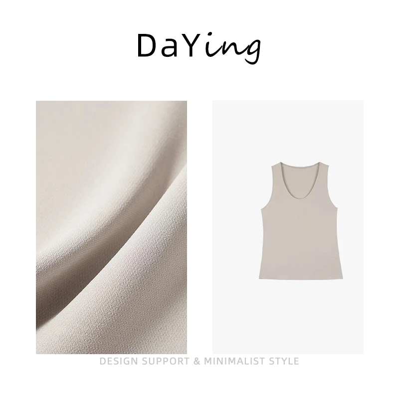 2025夏季新款进口清凉三醋酸上衣修身显瘦时尚百搭圆领无袖背心