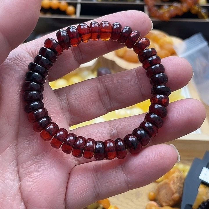 琥珀未镶嵌套链手串