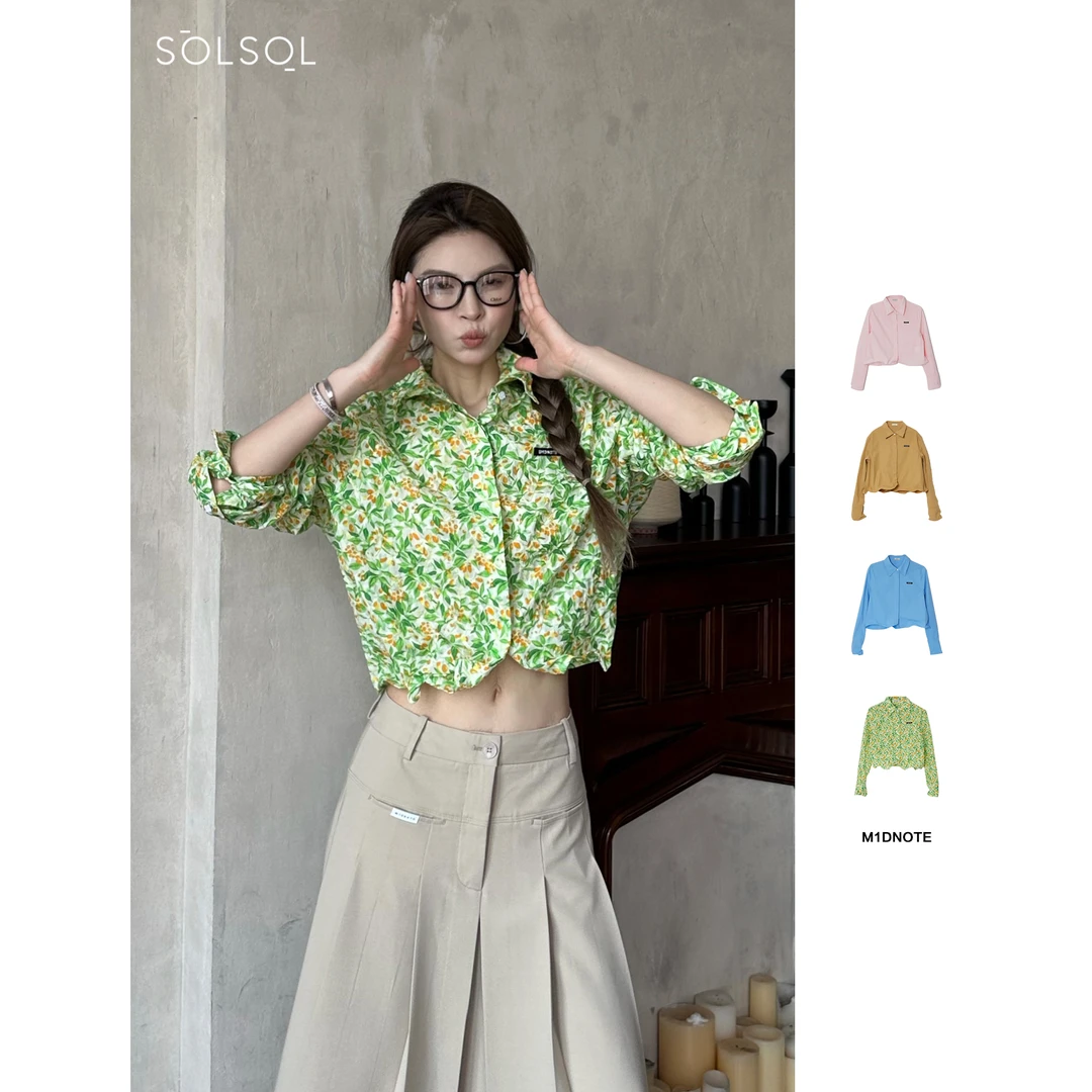 M1DNOTE小众设计师品牌25春夏鱼骨塑型徽标装饰衬衫SOLSOL买手店