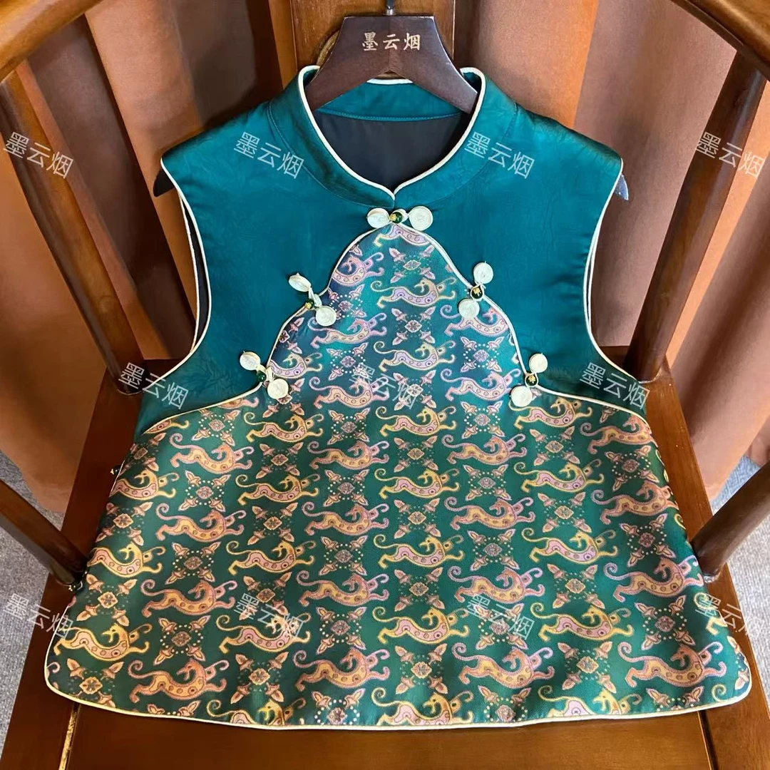 【晚凝】新中式时尚女装秋冬复古优雅刺绣马甲格格服中国风坎肩