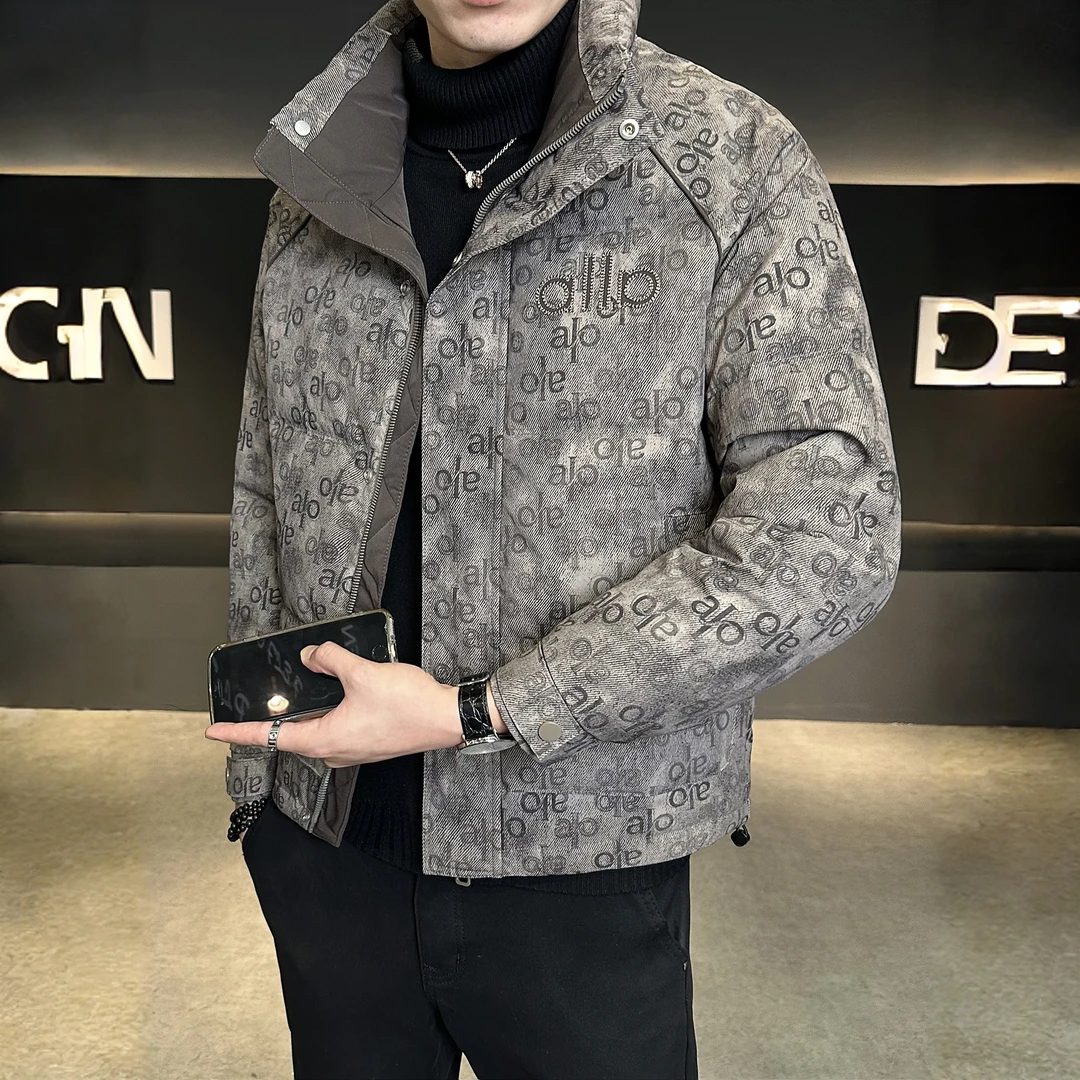 法尔利格男士羽绒服冬季加厚潮牌男装高级感字母立领短款冬装外套