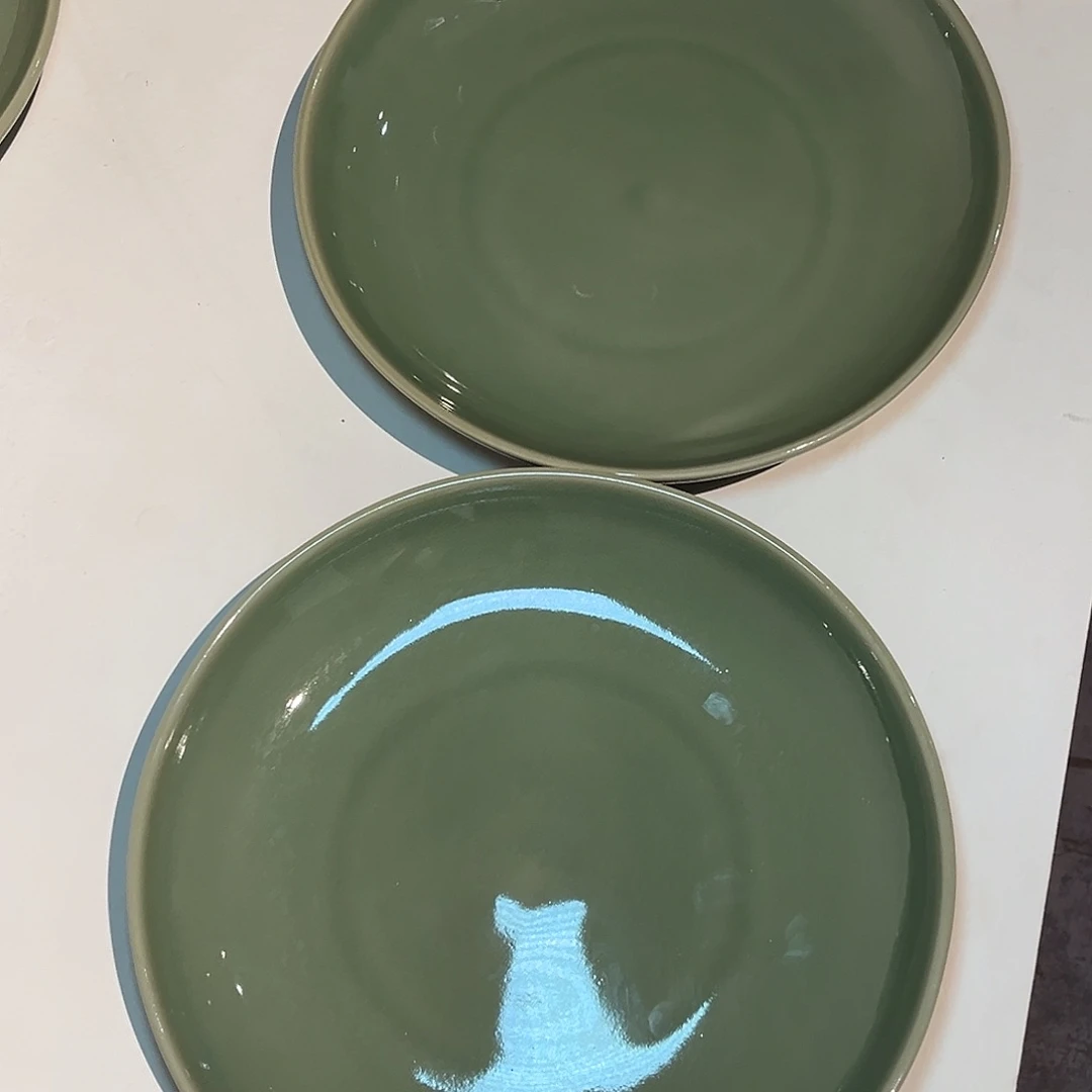 瓷微瑕素面盘 2 只