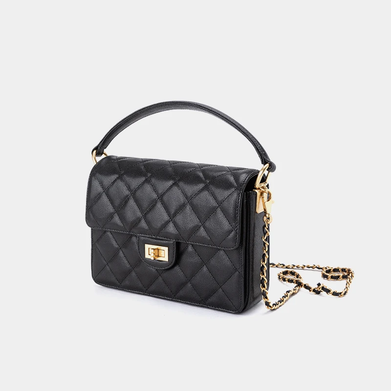 TUSCAN'S春季新品气质百搭珠光牛皮女士小香风经典手拎包斜挎包