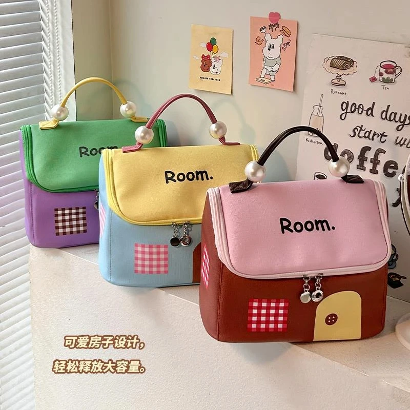 【手提设计】可立体化妆包女2025新款可爱便携大容量手提化妆品分区