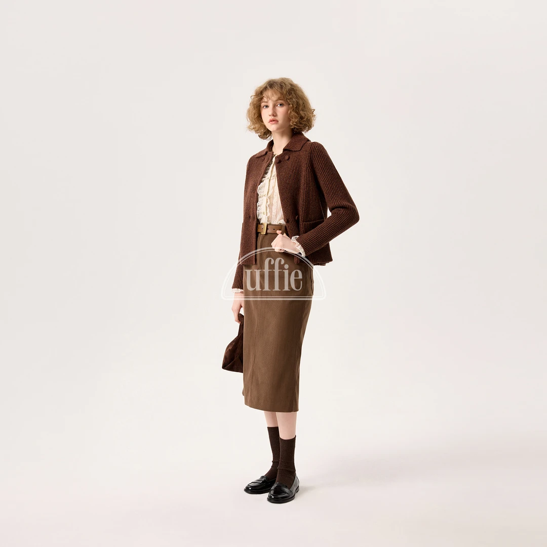 UFFIE灯芯绒口袋直筒裙