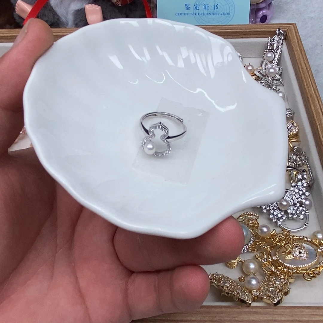 戒指银S925镶嵌海水珍珠