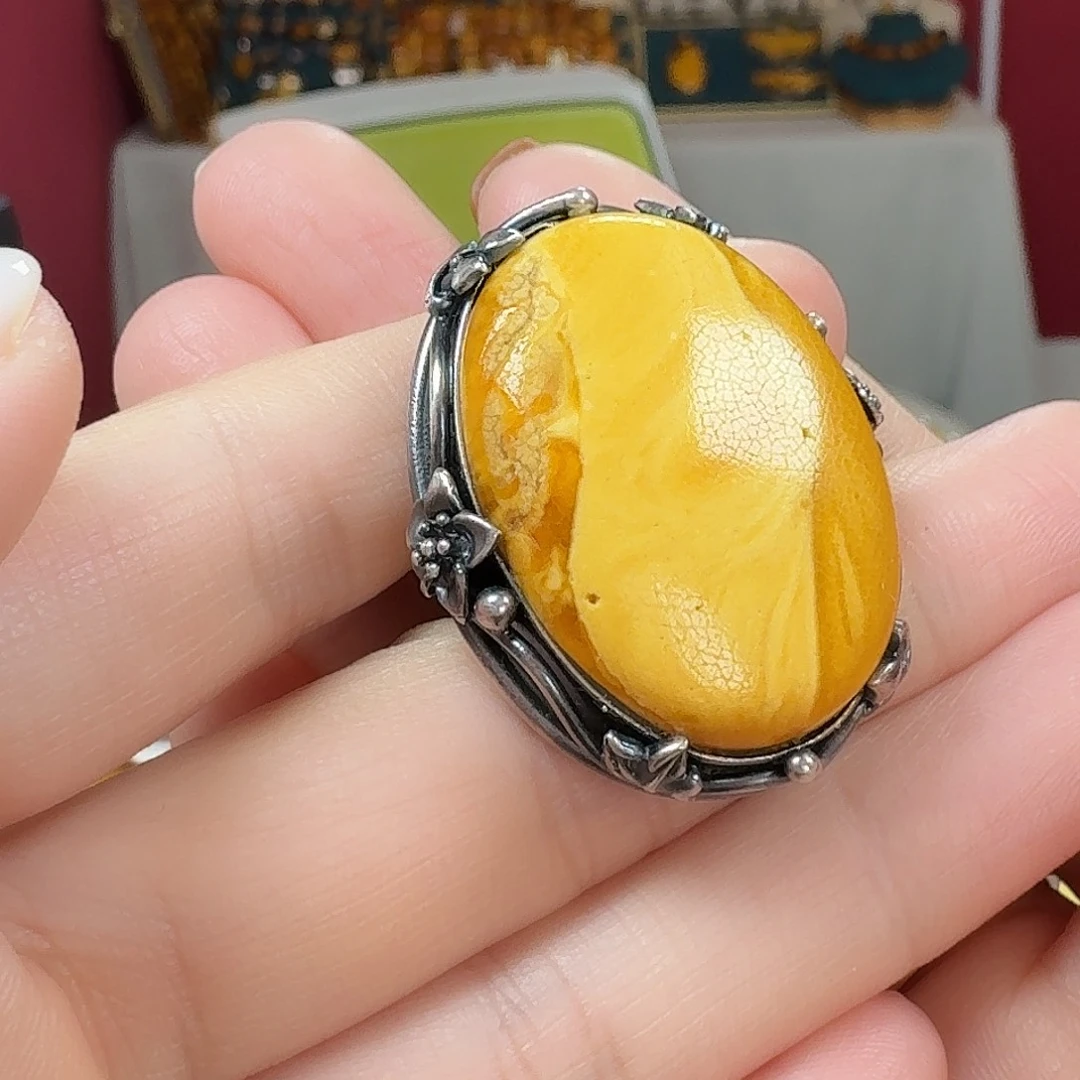 蜜蜡未镶嵌手链戒指