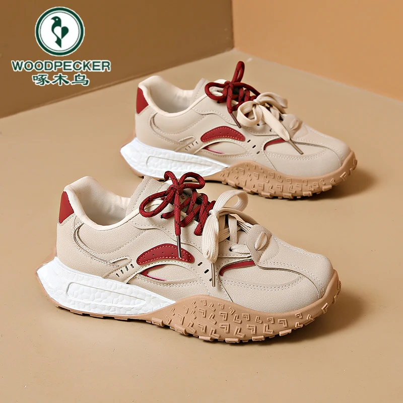 【啄木鸟】正品运动鞋夏季轻便女鞋复古轻便厚底老爹鞋百搭女休闲鞋